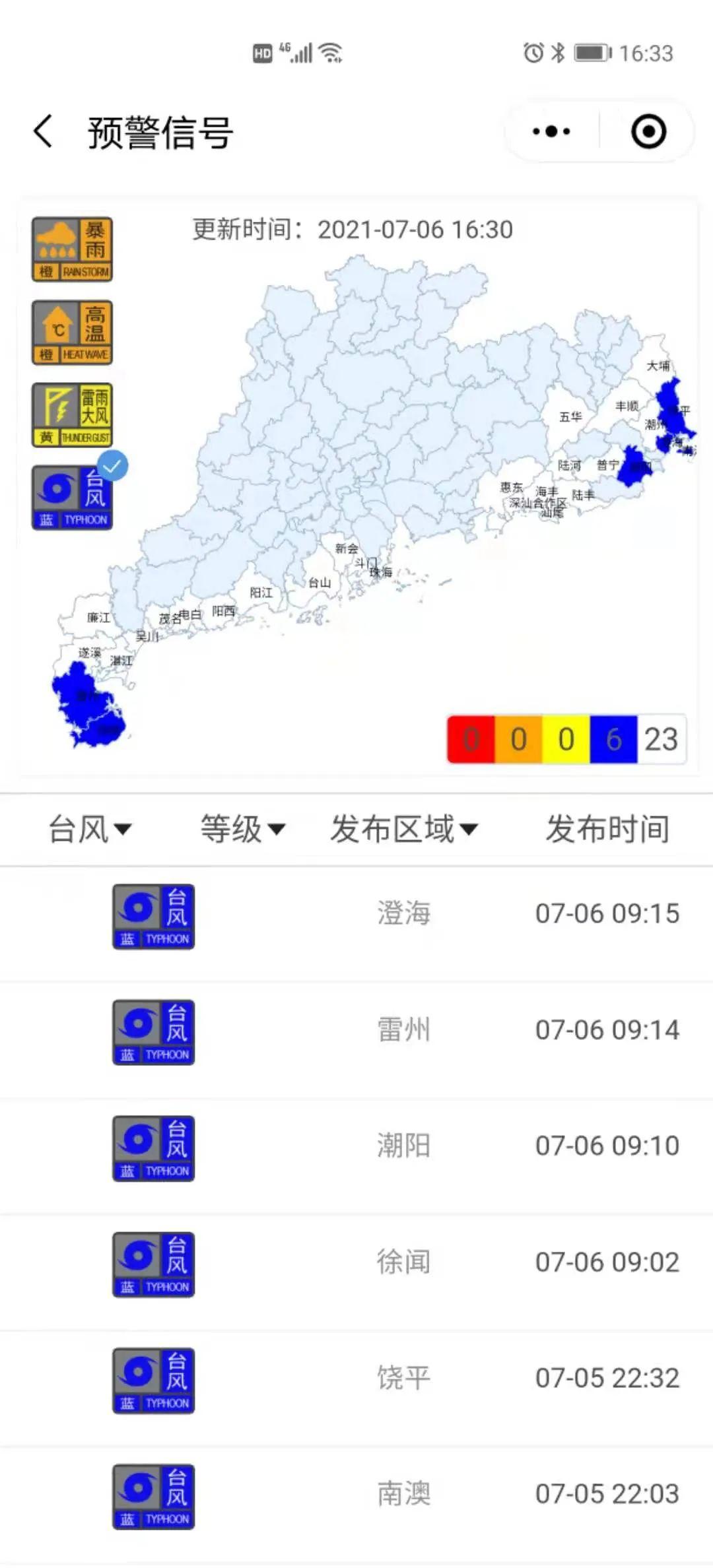 大鹏镇天气预报更新通知